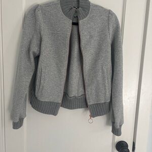 Anthropologie Heather Gray Bomber Jacket Excellent Condition
